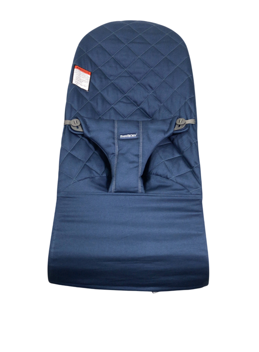 Shop BabyBjorn Bouncer Bliss, Dark Gray Frame, Midnight Blue Cotton Classic Quilt at GoodBuy Gear