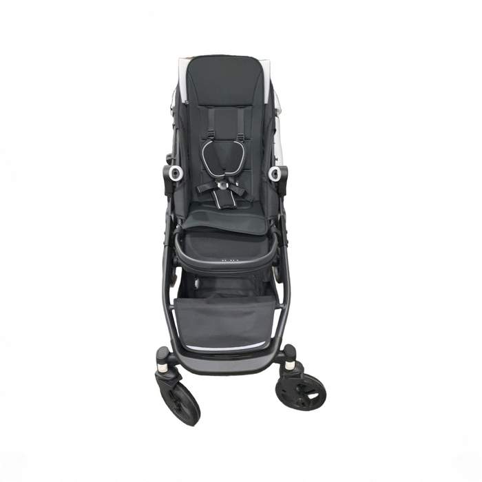 Shop Mockingbird Single to Double 3.0 Stroller, 2025, Charcoal with Penny Leather, Solid Black at GoodBuy Gear