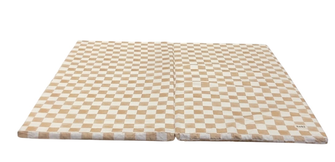 Shop Toki Kids Standard Padded Play Mat 40" x 40", Checker Toffee at GoodBuy Gear