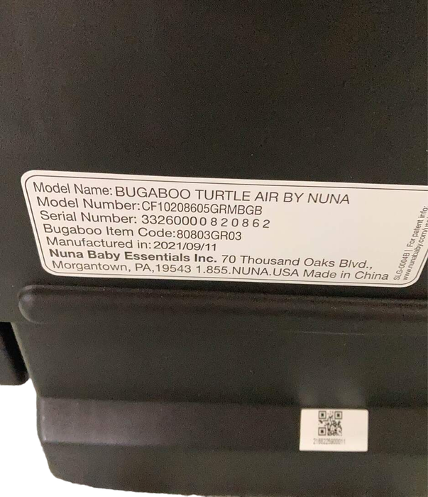 used Bugaboo Turtle Air By Nuna Car Seat, 2021, Grey Melange