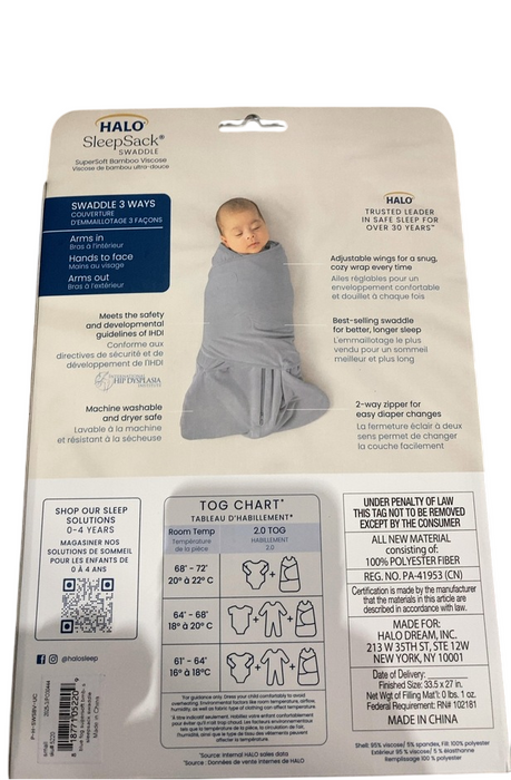 Shop Halo SleepSack Swaddle, Small, Baby Blue at GoodBuy Gear