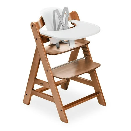 hauck high chair replacement straps Hauck Alpha+ Grow Along Wooden High Chair Seat with White Removable Tray, With seat harness, Natural Beechwood