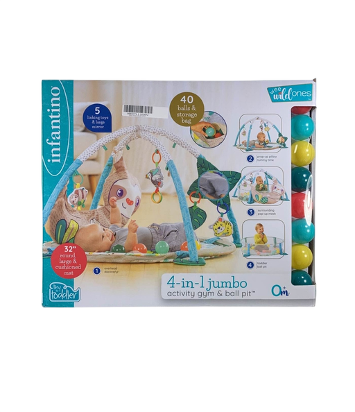 Shop Infantino 4-in-1 Jumbo Activity Gym and Ball Pit, Sloth at GoodBuy Gear