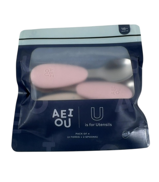 Shop AEIOU Metal Utensils 4 Pack, Petal/Oat Speckle at GoodBuy Gear