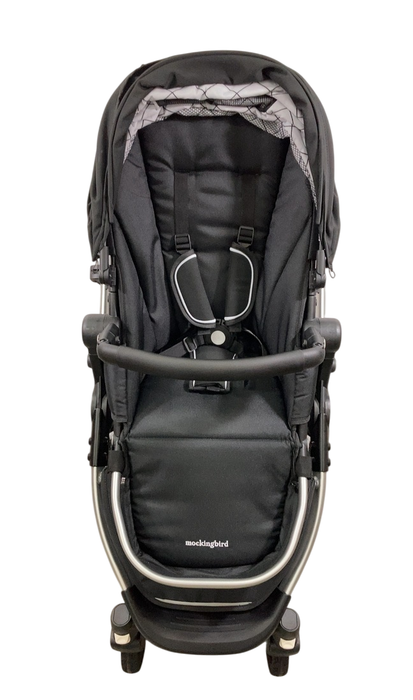 Shop Mockingbird Single 2.0 Stroller, 2024, Black, Silver With Black Leather, Windowpane at GoodBuy Gear