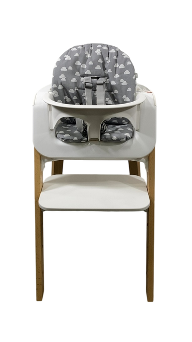 Shop Stokke Complete Steps High Chair, White Seat Natural Legs at GoodBuy Gear