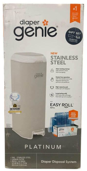 Diaper Genie Platinum Pail Gift Set, Grey