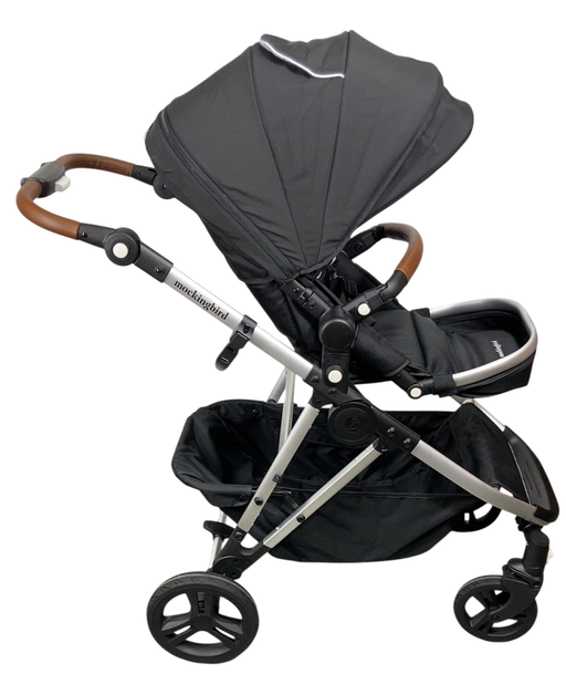 Shop Mockingbird Single to Double 2.0 Stroller, 2024, Black, Silver With Penny Leather, Windowpane at GoodBuy Gear