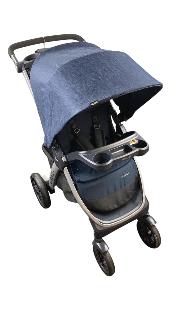 chicco stroller navy blue Chicco Bravo Quick-Fold Stroller, 2024, Brooklyn Navy