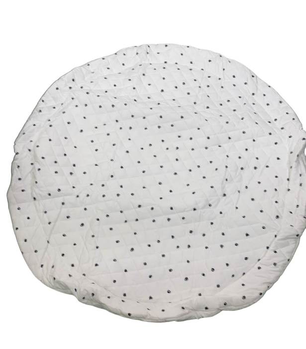 Shop Poppyseed Play Extra Padded Round Play Mat, Black Squiggle Dot at GoodBuy Gear