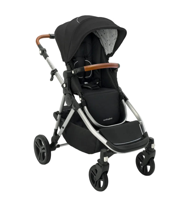 Mockingbird Single to Double 2.0 Stroller, Black, Watercolor Drops, Silver With Penny Leather, 2025