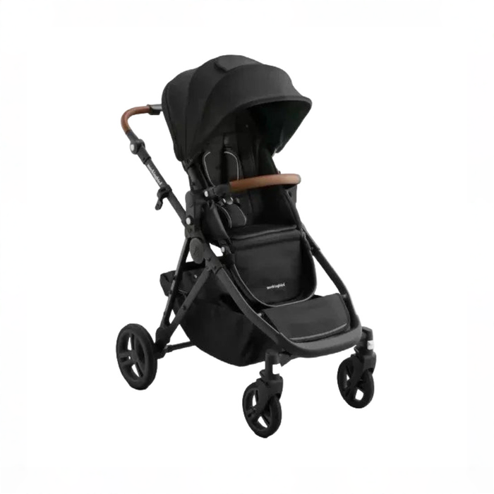 Shop Mockingbird Single to Double 3.0 Stroller, 2025, Charcoal with Penny Leather, Solid Black at GoodBuy Gear