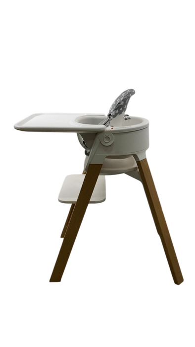 Shop Stokke Complete Steps High Chair, White Seat Natural Legs at GoodBuy Gear