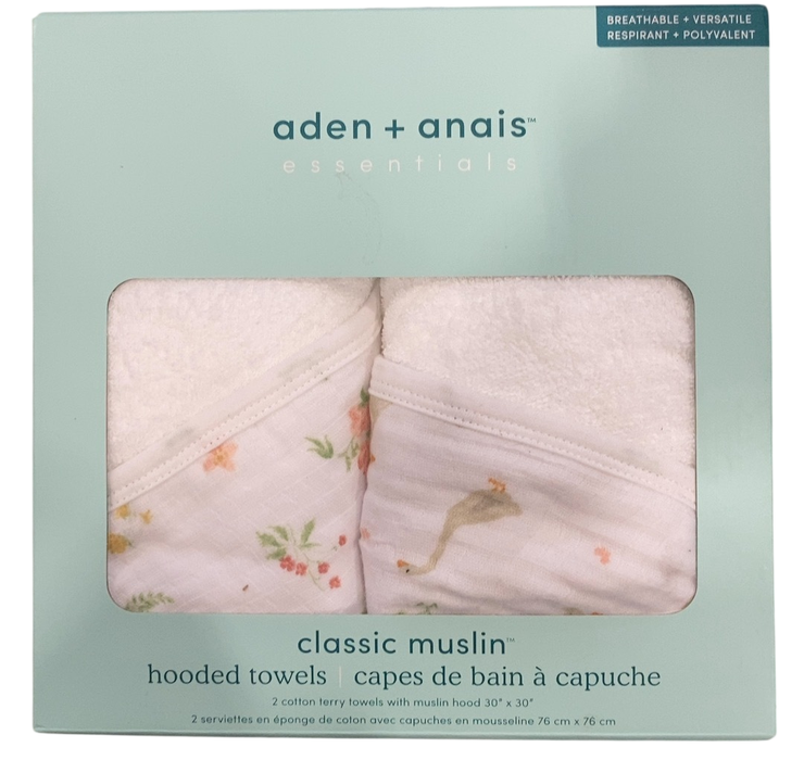 Shop Aden + Anais Essentials Cotton Muslin Hooded Towel, 2 Pack, Country floral at GoodBuy Gear