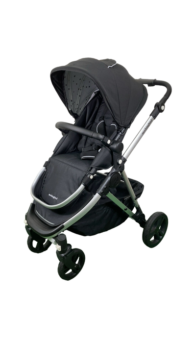 Shop Mockingbird Single 2.0 Stroller, 2024, Black, Silver With Black Leather, Watercolor Drops at GoodBuy Gear