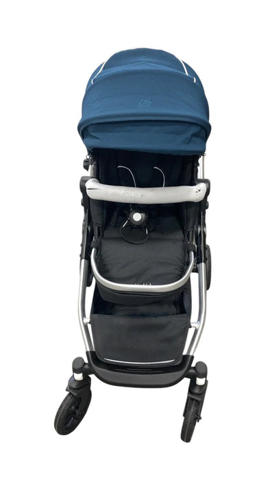 Mockingbird Single to Double 2.0 Stroller, 2025, Sea, Silver With Black Leather, Windowpane