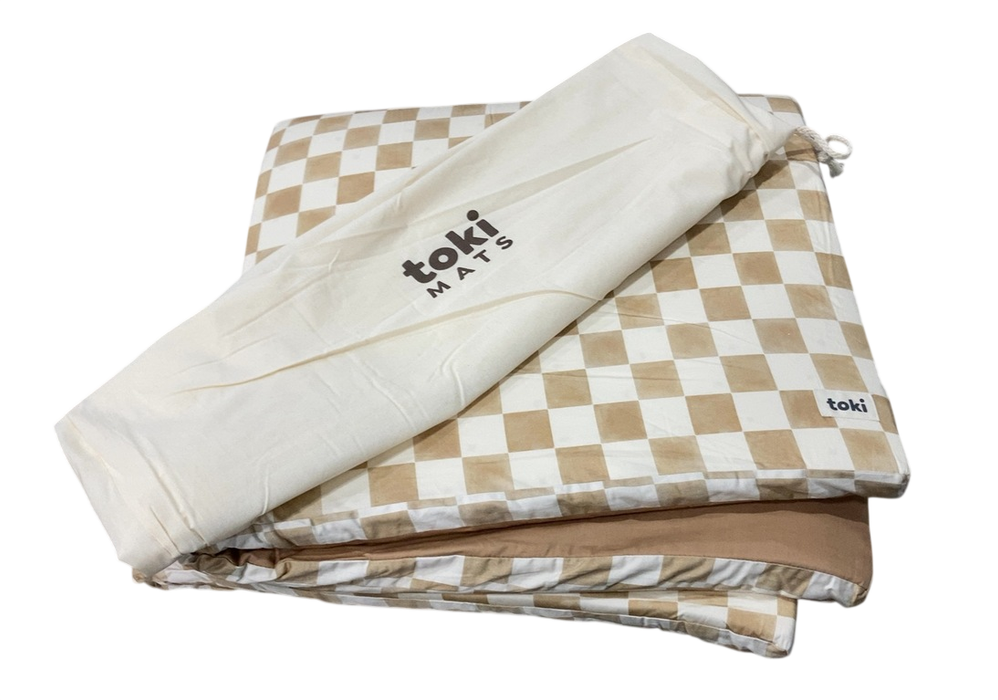 Shop Toki Kids Standard Padded Play Mat 40" x 40", Checker Toffee at GoodBuy Gear