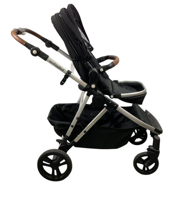 Shop Mockingbird Single to Double 2.0 Stroller, 2024, Black, Silver With Penny Leather, Windowpane at GoodBuy Gear