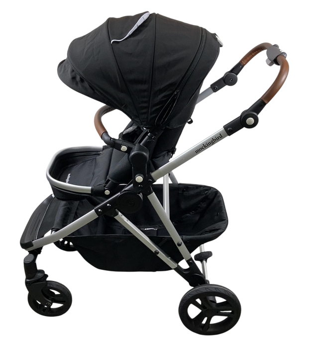 Shop Mockingbird Single to Double 2.0 Stroller, 2024, Black, Silver With Penny Leather, Windowpane at GoodBuy Gear