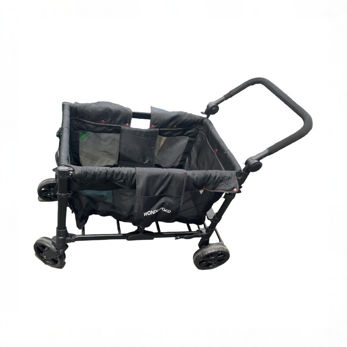 Shop Wonderfold W4 Elite Stroller Wagon, 2025, Black with Red Stitching at GoodBuy Gear