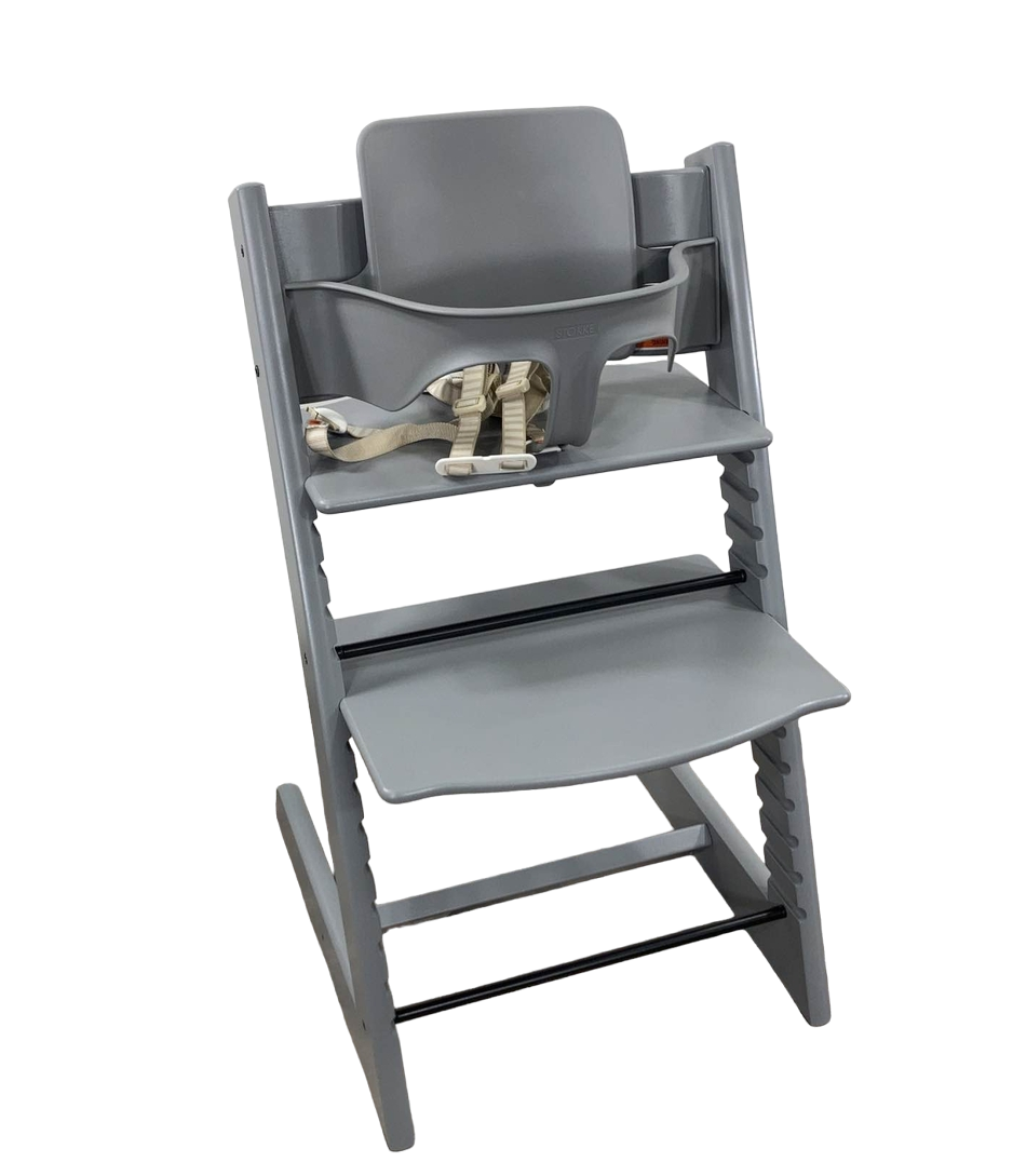 stokke storm grey Stokke Tripp Trapp High Chair With Baby Set, Storm Grey