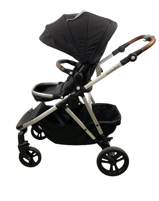 Shop Mockingbird Single to Double 2.0 Stroller, 2024, Black, Silver With Penny Leather, Windowpane at GoodBuy Gear
