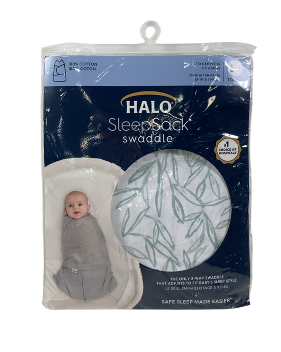 Shop Halo SleepSack Swaddle, Green Leaves, Small at GoodBuy Gear