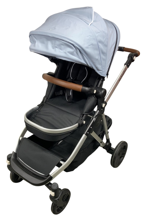 Shop Mockingbird Single to Double 2.0 Stroller, 2025, Silver With Penny Leather, Sky, Watercolor Drops at GoodBuy Gear