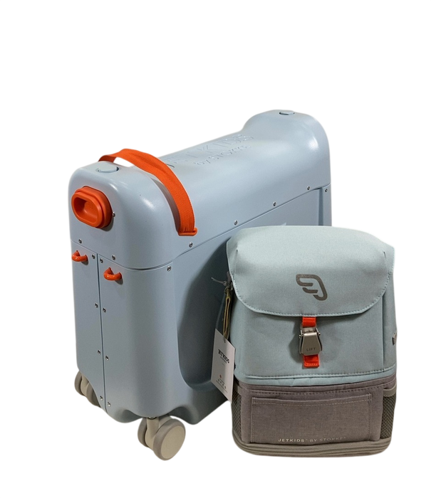 Shop Stokke JetKids BedBox + Crew Backpack Travel Bundle, Blue Sky at GoodBuy Gear
