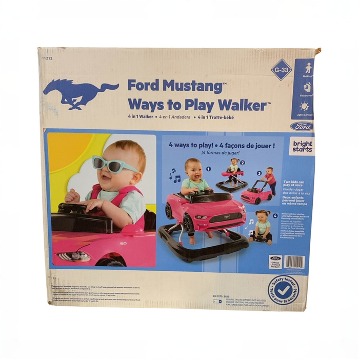 Shop Bright Starts Ways To Play 4-In-1 Baby Activity Walker, Mustang, Pink at GoodBuy Gear