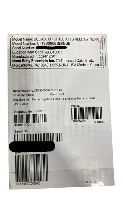 Shop Bugaboo Turtle Air By Nuna Car Seat, 2024, Black at GoodBuy Gear