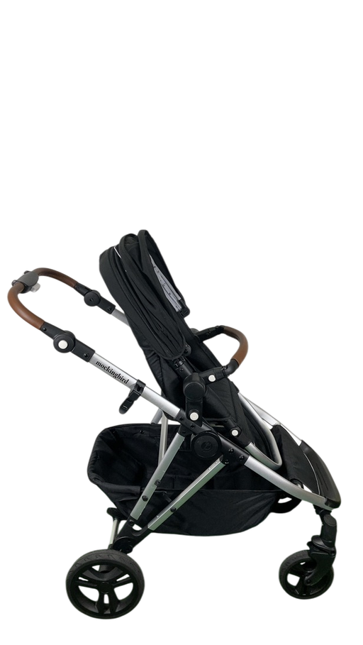 Shop Mockingbird Single to Double 2.0 Stroller, 2024, Black, Silver With Penny Leather, Watercolor Drops at GoodBuy Gear