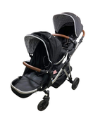 used Mockingbird Single to Double Stroller with 2nd Seat, 2020, Black, Windowpane, Silver with Penny Leather