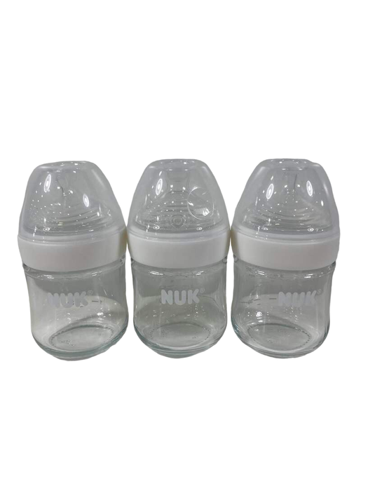 used NUK Simply Natural Glass Bottles, 4oz, 3 Pack