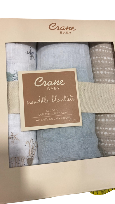 Shop Crane Baby Cotton Muslin Swaddle Blankets Set of 3, Sea Life at GoodBuy Gear