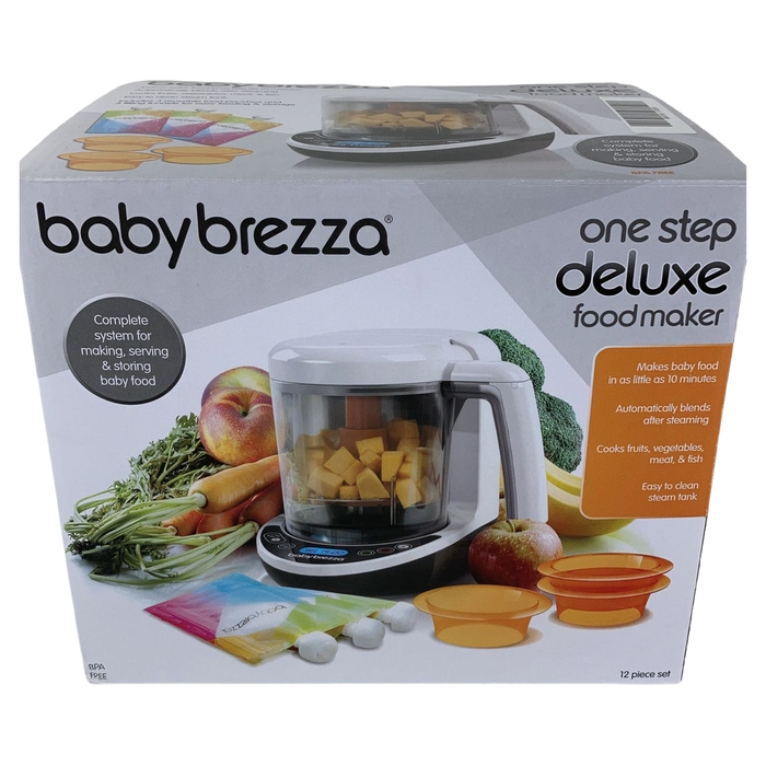 Shop Baby Brezza One Step Food Maker Deluxe, White on Black at GoodBuy Gear