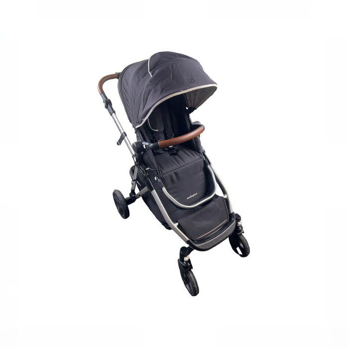 Shop DRAFT - Mockingbird Single to Double Stroller, 2020, Black, Silver with Brown Leather, Watercolor Drops at GoodBuy Gear