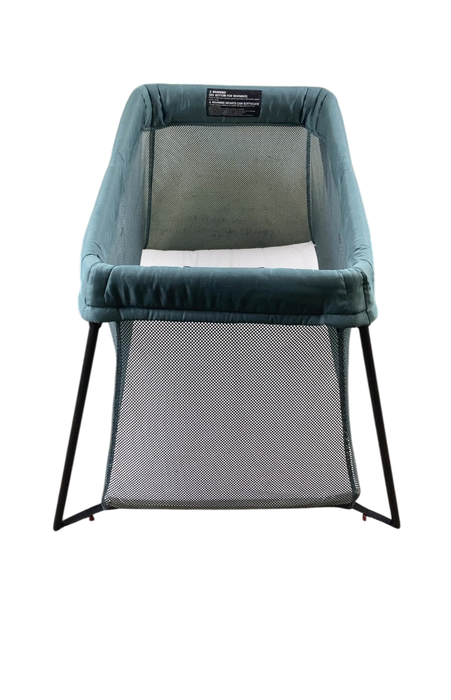 Shop BabyBjorn Travel Crib Light Bundle with Fitted Sheet, Dark Green at GoodBuy Gear