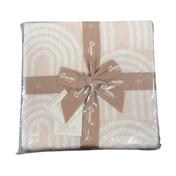Shop Crane Baby Cotton Muslin Jacquard Blanket, Pink Rainbow at GoodBuy Gear