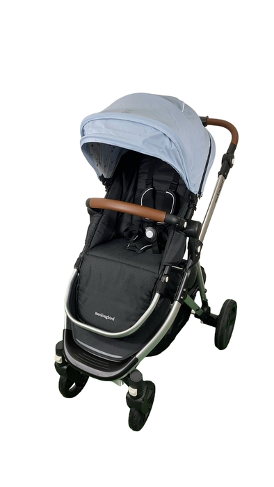 Shop Mockingbird Single 2.0 Stroller, 2024, Silver With Penny Leather, Sky, Watercolor Drops at GoodBuy Gear