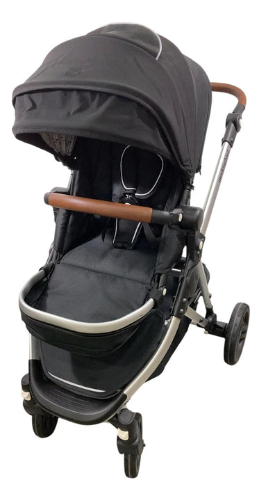Mockingbird Single 2.0 Stroller, 2025, Black, Silver With Penny Leather, Windowpane