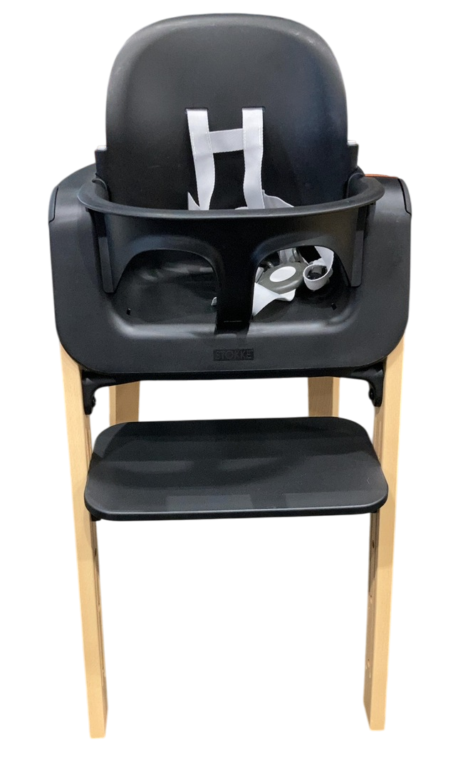 Stokke Steps High Chair, Black Seat with Natural Legs