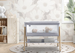 Shop Simmons Kids Koi Beechwood By The Bed Bassinet, Grey Dove at GoodBuy Gear