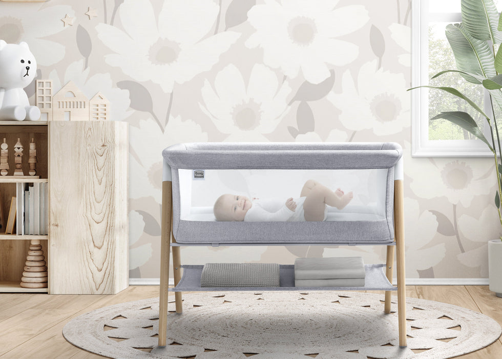 Shop Simmons Kids Koi Beechwood By The Bed Bassinet, Grey Dove at GoodBuy Gear