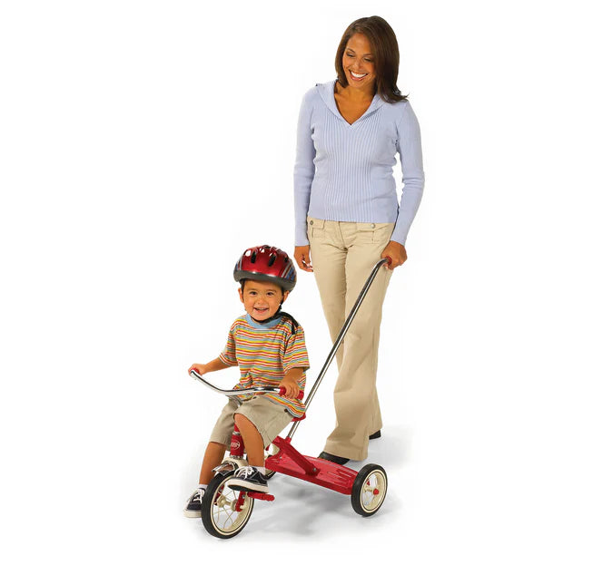 Radio Flyer Classic Red Tricycle with Push Handle