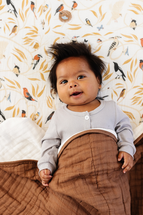 Shop Clementine Kids For the Birds Crib Sheet at GoodBuy Gear
