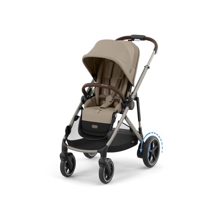 Cybex e-Gazelle S Stroller, 2025, Almond Beige, Black