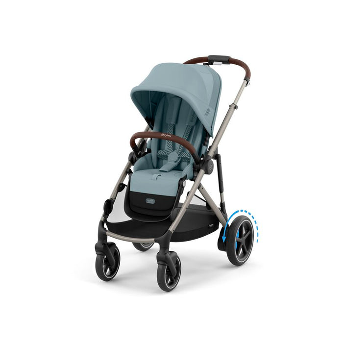 Cybex e-Gazelle S Stroller, 2024, Stormy Blue, Taupe