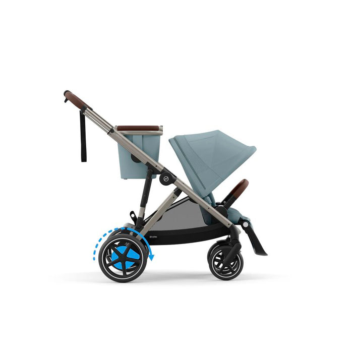 Cybex e-Gazelle S Stroller, 2024, Stormy Blue, Taupe