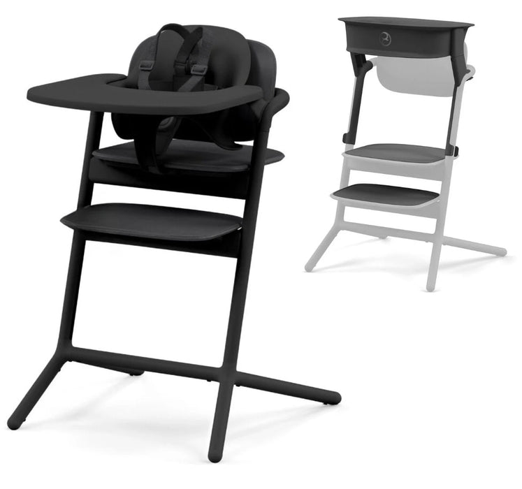 Cybex LEMO 3 in 1 High Chair and Tower Bundle, Stunning Black